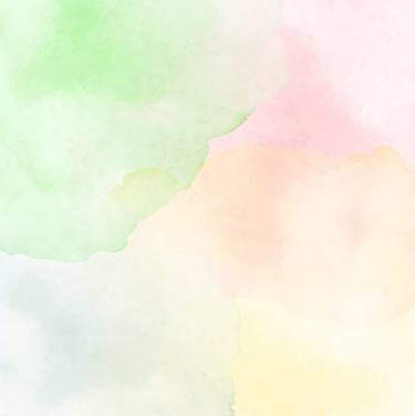 Multicolored watercolor abstract art pink, green, orange, blue thumb