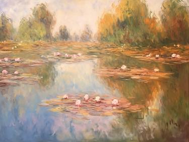 Pond with Water Lilies, Impressionist style of Claude Monet thumb