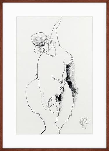 Original Figurative Nude Drawings by Malin Helgesson - Lefty Nude Art