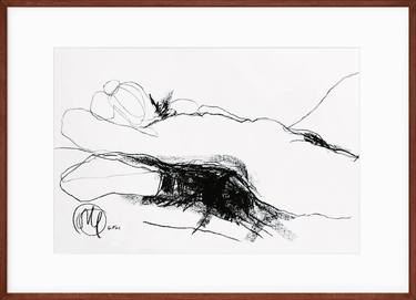 Original Figurative Nude Drawings by Malin Helgesson - Lefty Nude Art