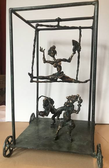Original Figurative Dogs Sculpture by Erno Toth