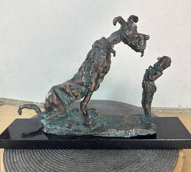 Original Figurative Dogs Sculpture by Erno Toth