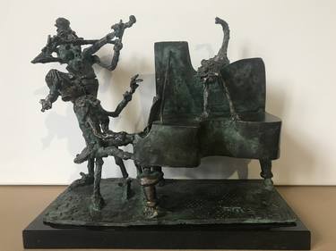 Original Figurative Music Sculpture by Erno Toth