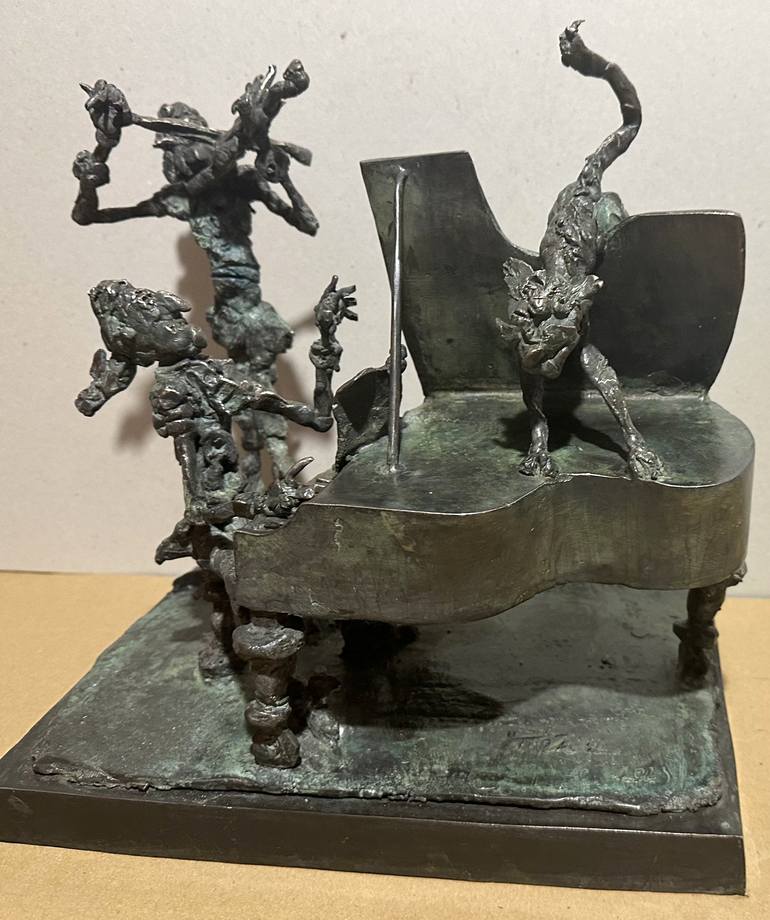 Original Expressionism Music Sculpture by Erno Toth