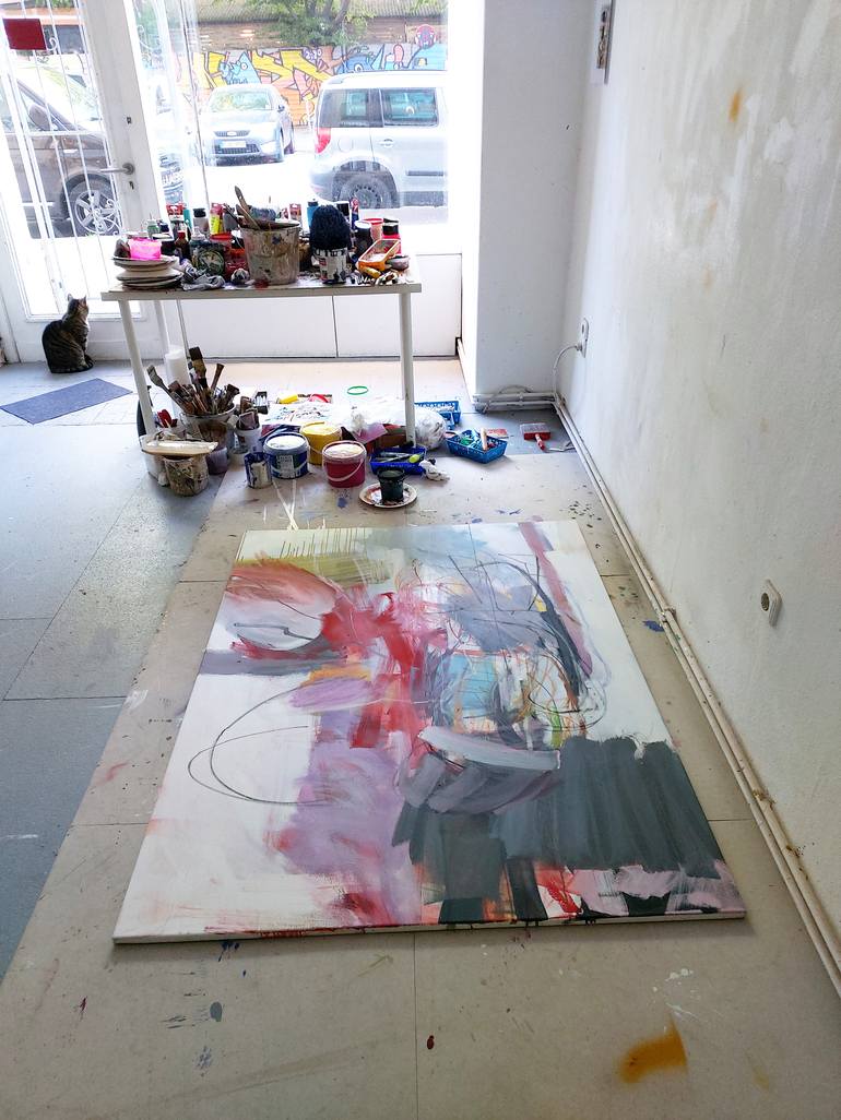 Original Abstract Expressionism Abstract Painting by Birgit Fechner
