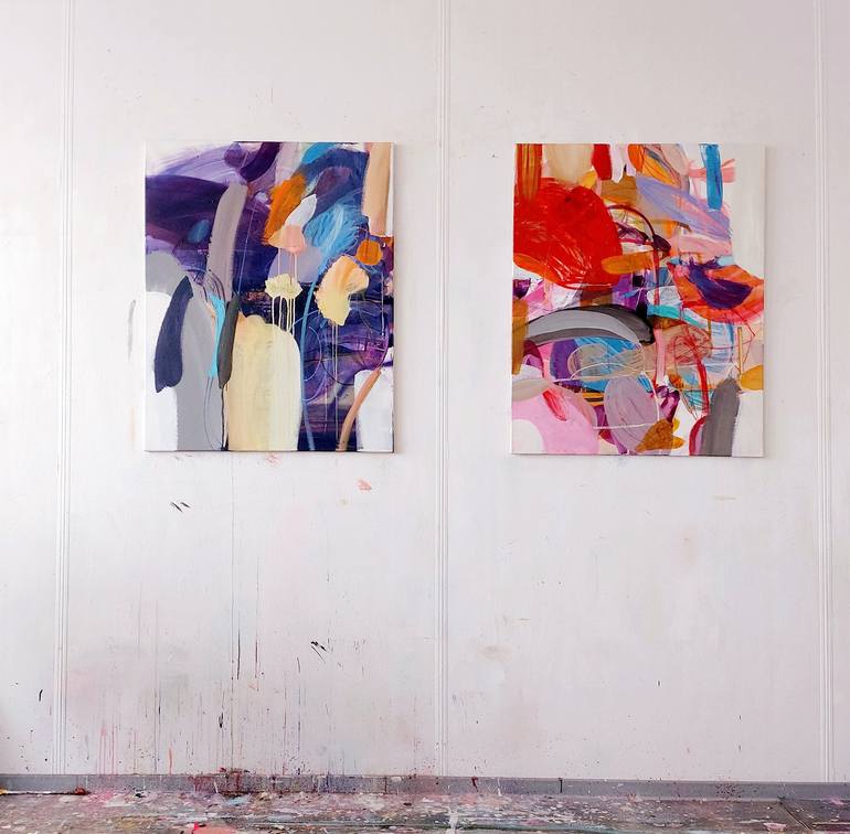 Original Abstract Expressionism Abstract Painting by Birgit Fechner