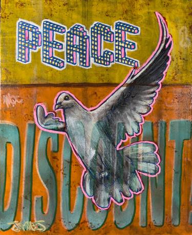 Discount Peace Painting 10x8 acrylic on wood panel thumb