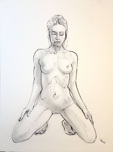 Original Figurative Nude Drawings by James-Patrick Bouthillier