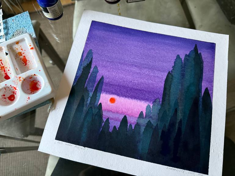 Original Expressionism Landscape Painting by Daiva KaraliūTė