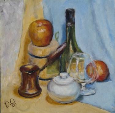 Still Life With Fruit, Pitcher, and Cup Painting by Anastasia Zinkerman