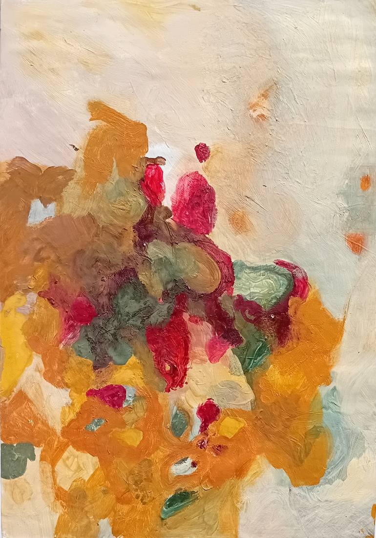 Original Abstract Floral Painting by Ana  Rolaça Costa