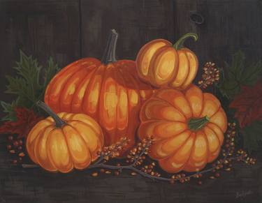 "Pumpkins. Autumn" acrylic on canvas on cardboard, 2022 thumb