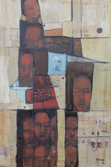 Original Abstract People Painting by Dahlia Baasher