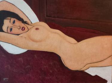 Print of Portraiture Nude Paintings by David Moore