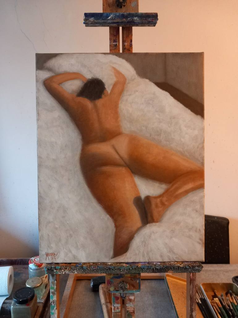 Original Contemporary Nude Painting by David Moore