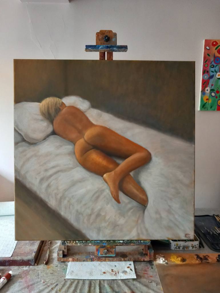 Original Contemporary Nude Painting by David Moore