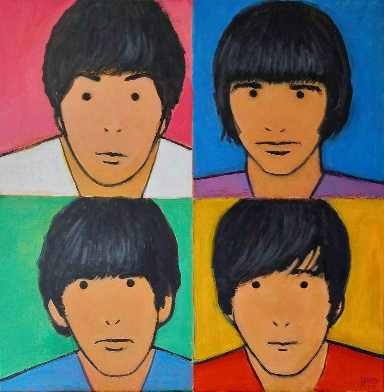 Original Pop CultureCelebrity Painting by David Moore  Pop Art Art on Canvas  Pop Art Beatles