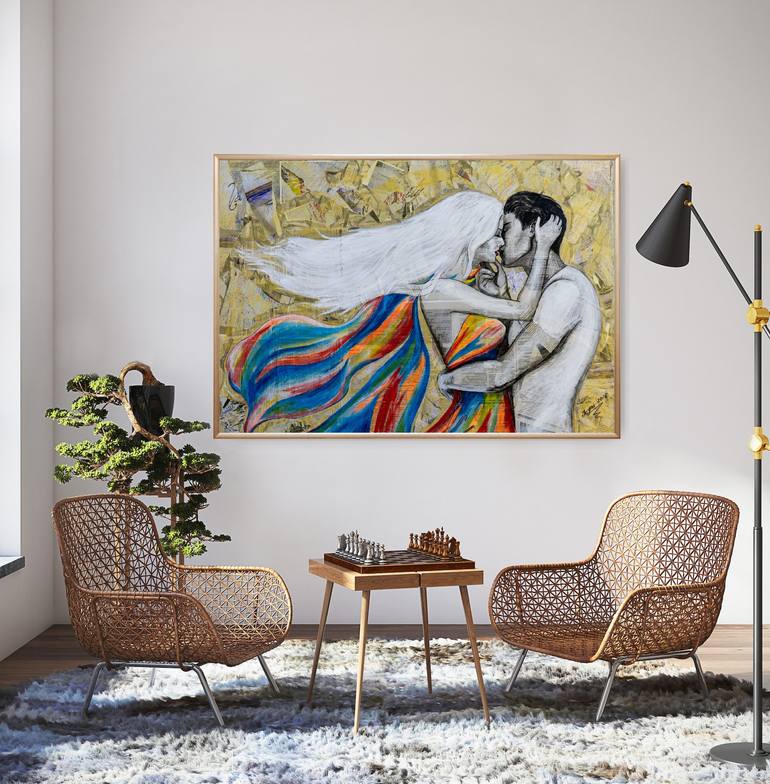 Original Modernism People Painting by Iryni Art