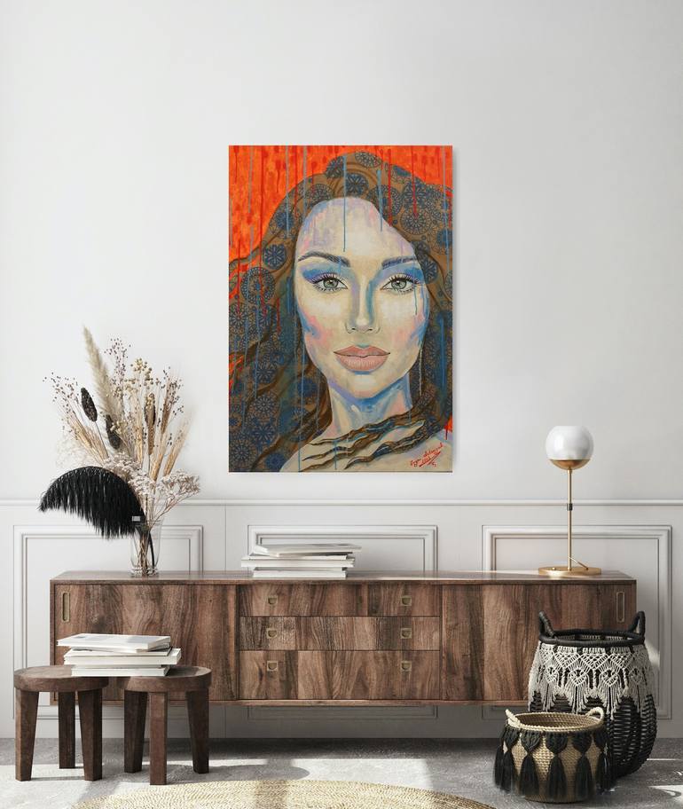 Original Abstract Portrait Painting by Iryni Art