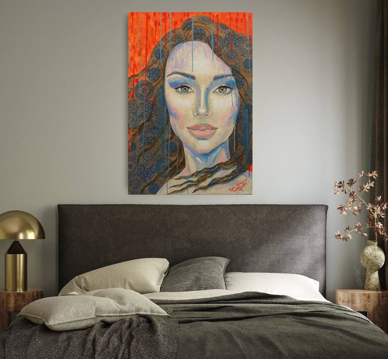 Original Abstract Portrait Painting by Iryni Art