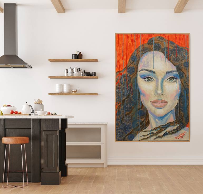 Original Abstract Portrait Painting by Iryni Art