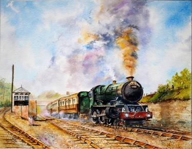 Original Train Paintings by Paula Bridges
