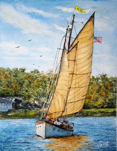 Original Boat Paintings by Paula Bridges