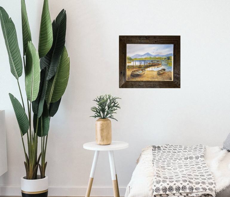 Original Impressionism Boat Painting by Paula Bridges