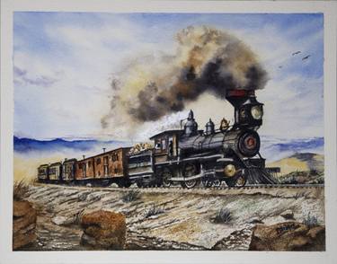 Print of Train Paintings by Paula Bridges