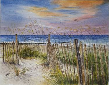 Print of Impressionism Seascape Paintings by Paula Bridges
