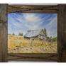 Barn in Frame with Barbed Wire