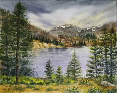 McLeod Lake California in Watercolor 11x14 thumb