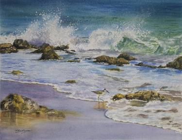 Waves on the North Carolina Coast in Watercolor 11x14 thumb