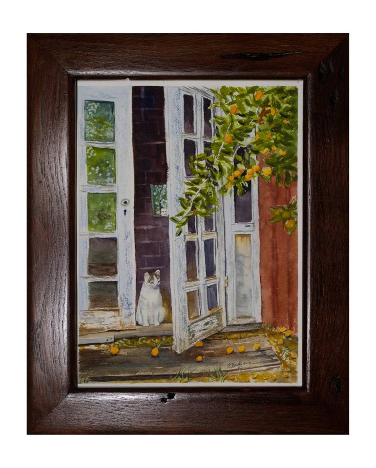 Original Expressionism Cats Painting by Paula Bridges