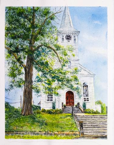 Original Expressionism Architecture Painting by Paula Bridges