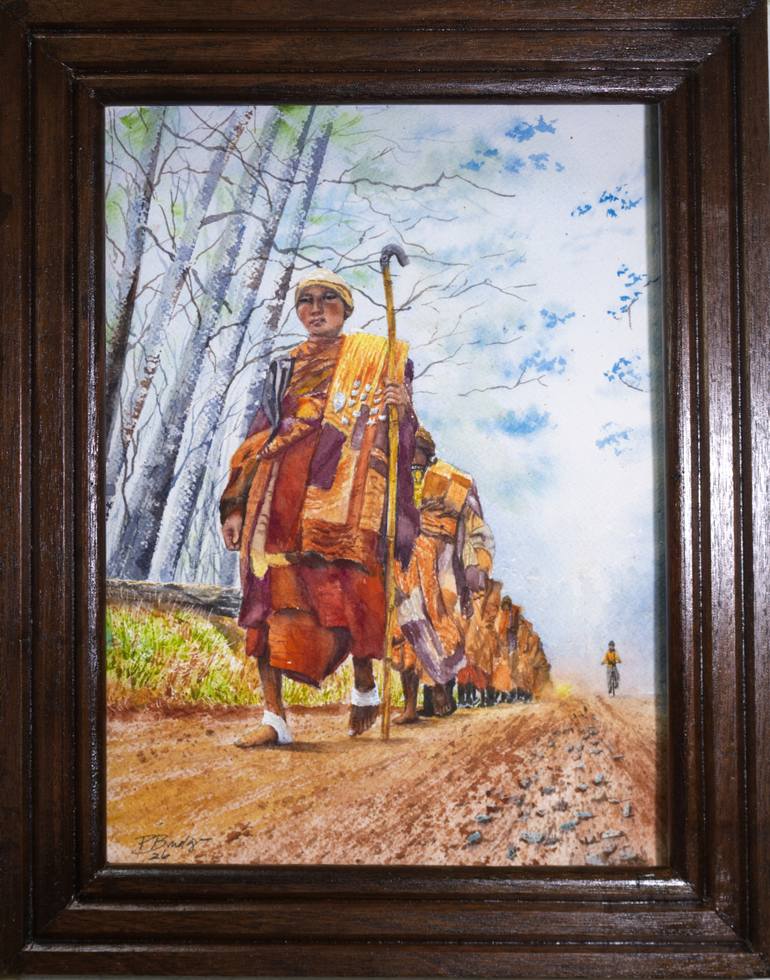 Original Expressionism People Painting by Paula Bridges
