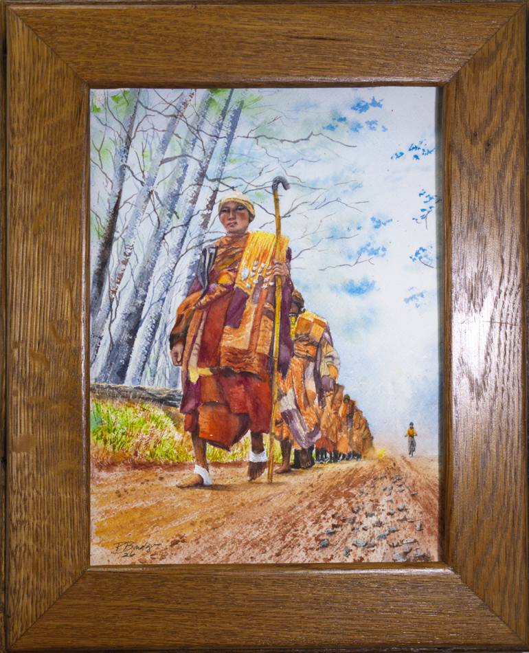 Original Expressionism People Painting by Paula Bridges