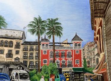 Original Realism Cities Drawings by Christopher Leonick