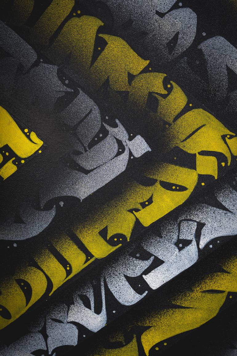 Original Abstract Calligraphy Painting by Burnzy Art