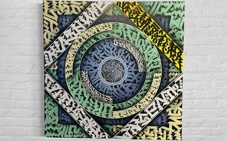 Original Abstract Calligraphy Painting by BURNZY ART