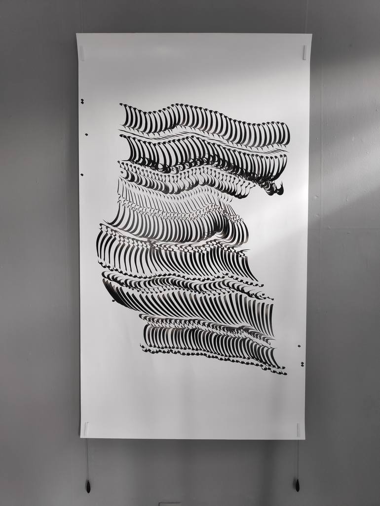 Original Abstract Calligraphy Mixed Media by Aragorn Boulanger