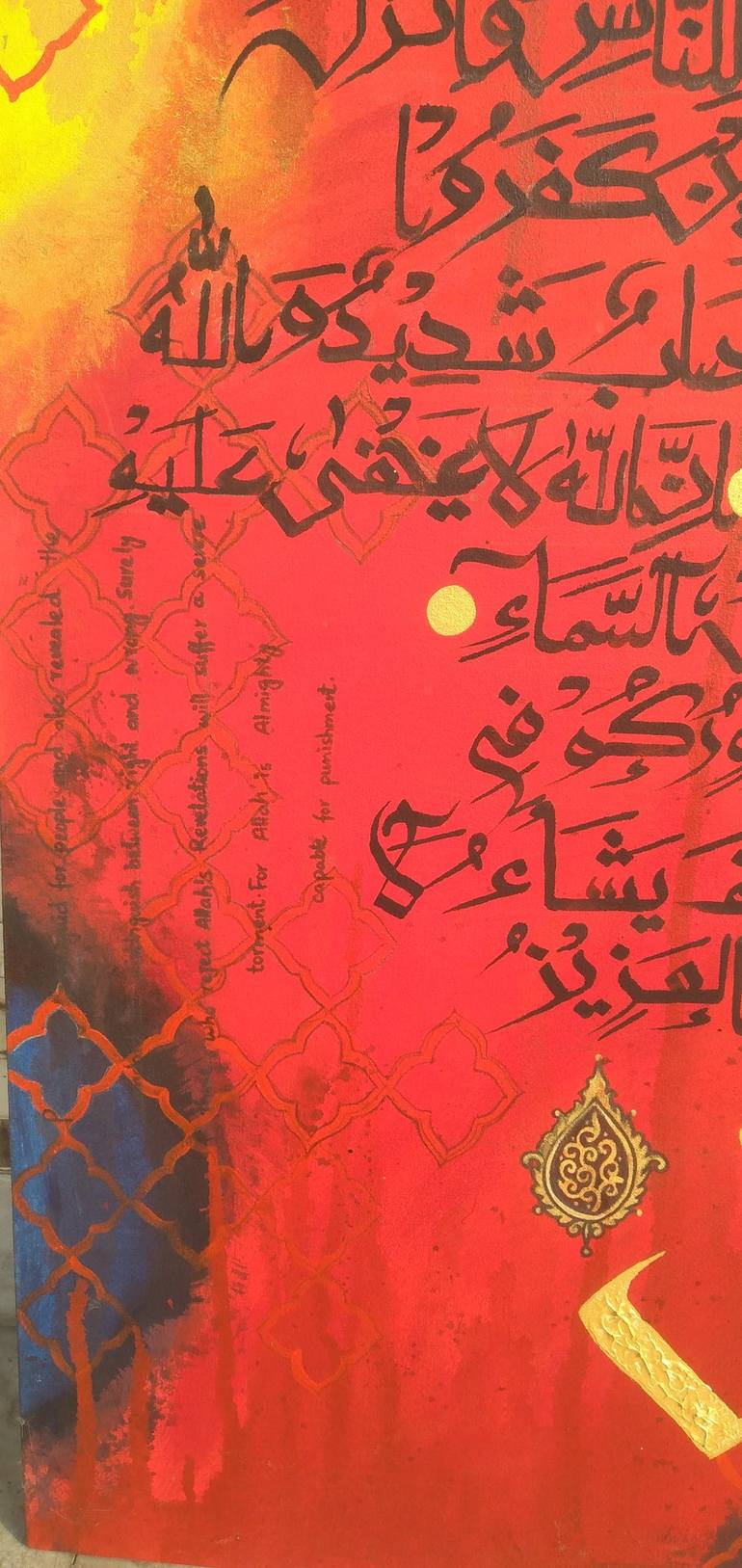 Original Color Field Painting Calligraphy Drawing by Sumiya Yasin