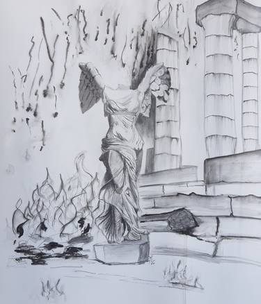 Original Classicism Classical Mythology Drawings by Monica Le Crom