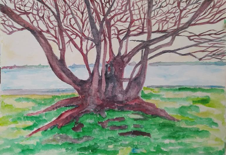 Original Expressionism Landscape Painting by Gerardo Ibarroa Naumov
