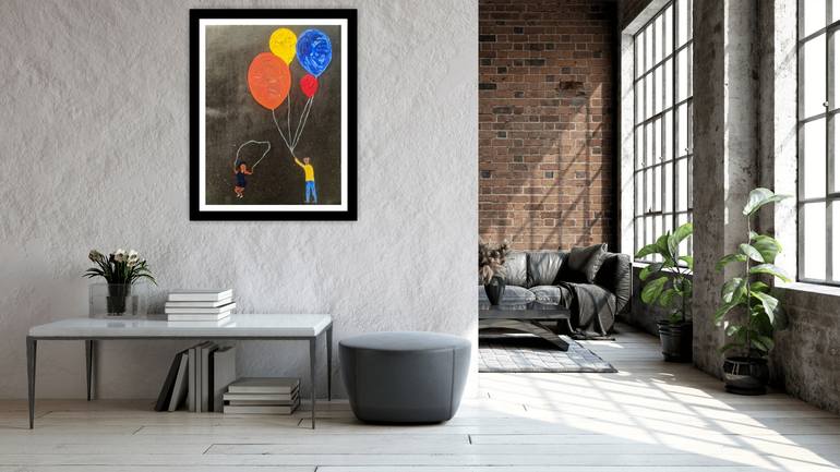 Original Art Deco Children Painting by Flexyble Art