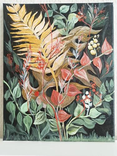 Original Folk Floral Paintings by Olga Fine