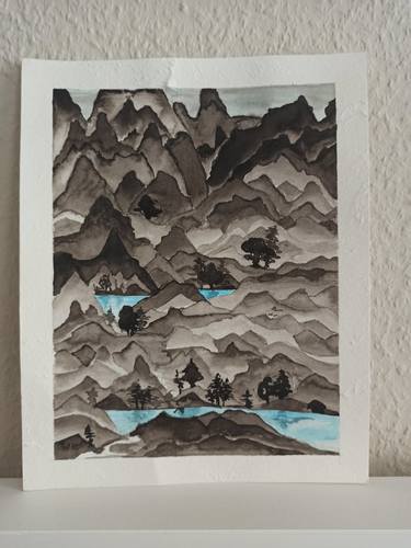 Original Conceptual Landscape Drawings by Olga Fine