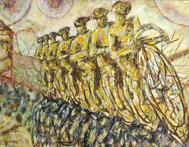 Original Expressionism Bicycle Paintings by manuel terenez romero