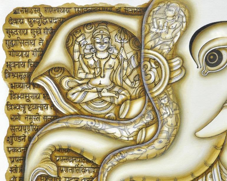 Original Contemporary Classical Mythology Painting by Santosh Kumar