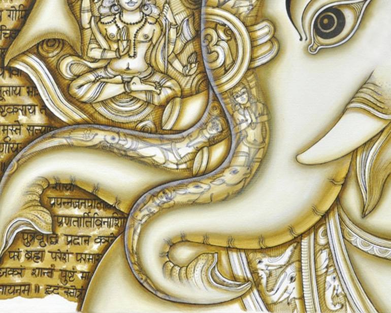 Original Contemporary Classical Mythology Painting by Santosh Kumar